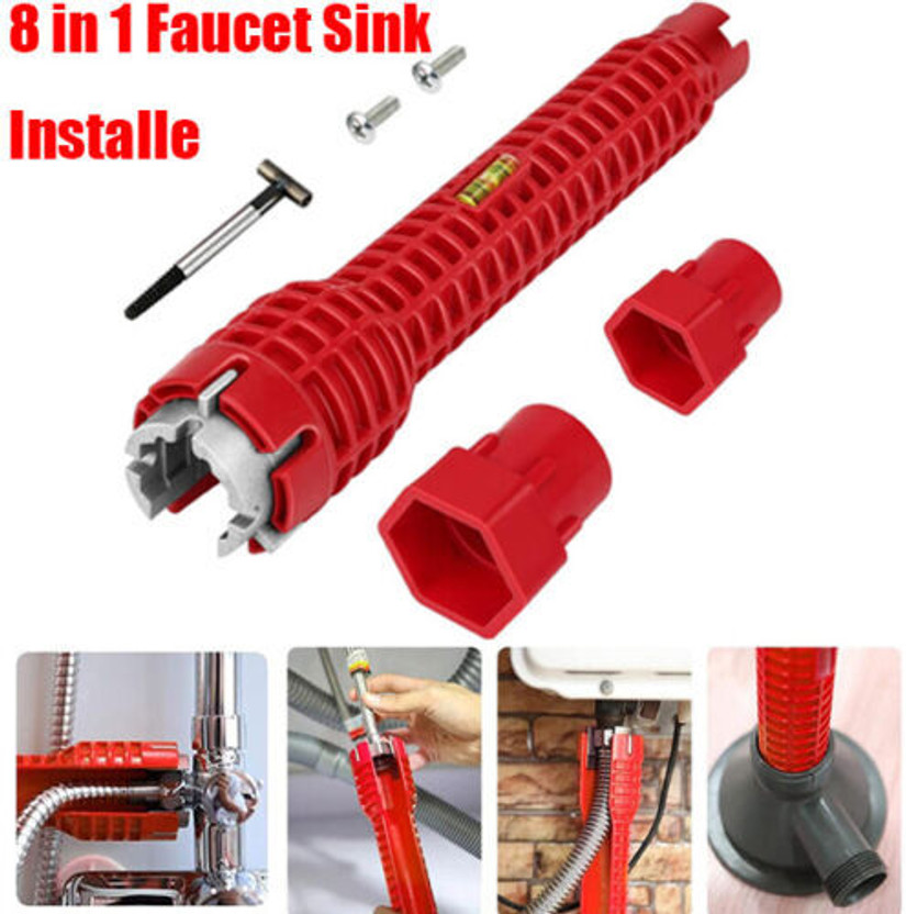 AS TOOL CENTER Faucet Sink Installer Multi Tool Pipe Wrench For Kitchen Bathroom, Easy-to-use Plumbing Repair Tools Single Sided Speed Wrench(Pack of 1)