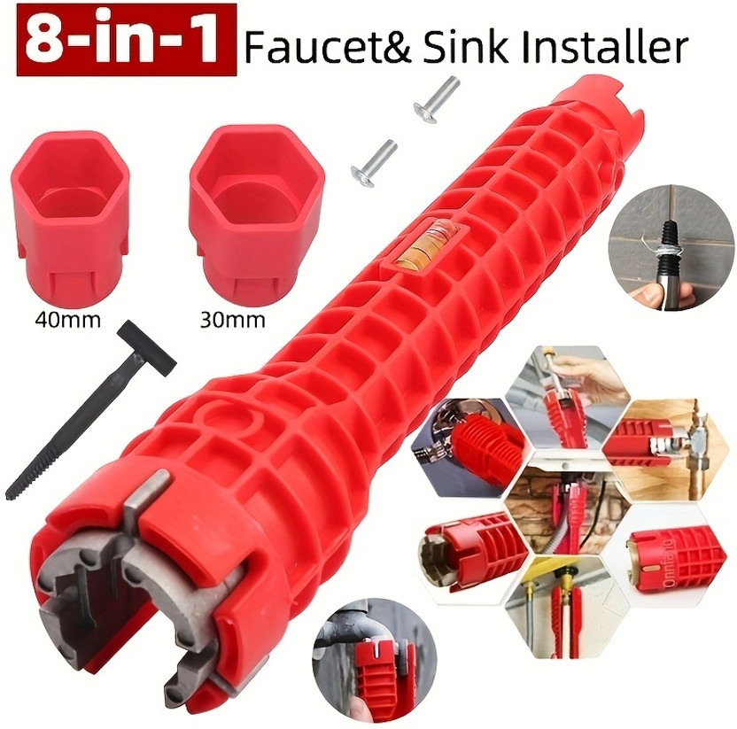 Greva 8-in-1 Multi-Purpose Sink Wrench Single Sided Pipe Wrench(Pack of 1)