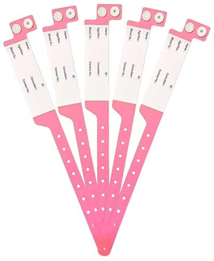 LISAMED LISAMED Patient Identification Band for Adult | Mother & Baby Tag - 50 Pieces Men & Women(Pink, Pack of 50) - Flipkart Deal