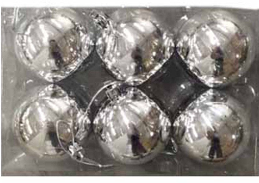 Smizzy Christmas Decorative Hanging Balls Set | Glitter Xmas Tree Ornaments Balls Pack of 6