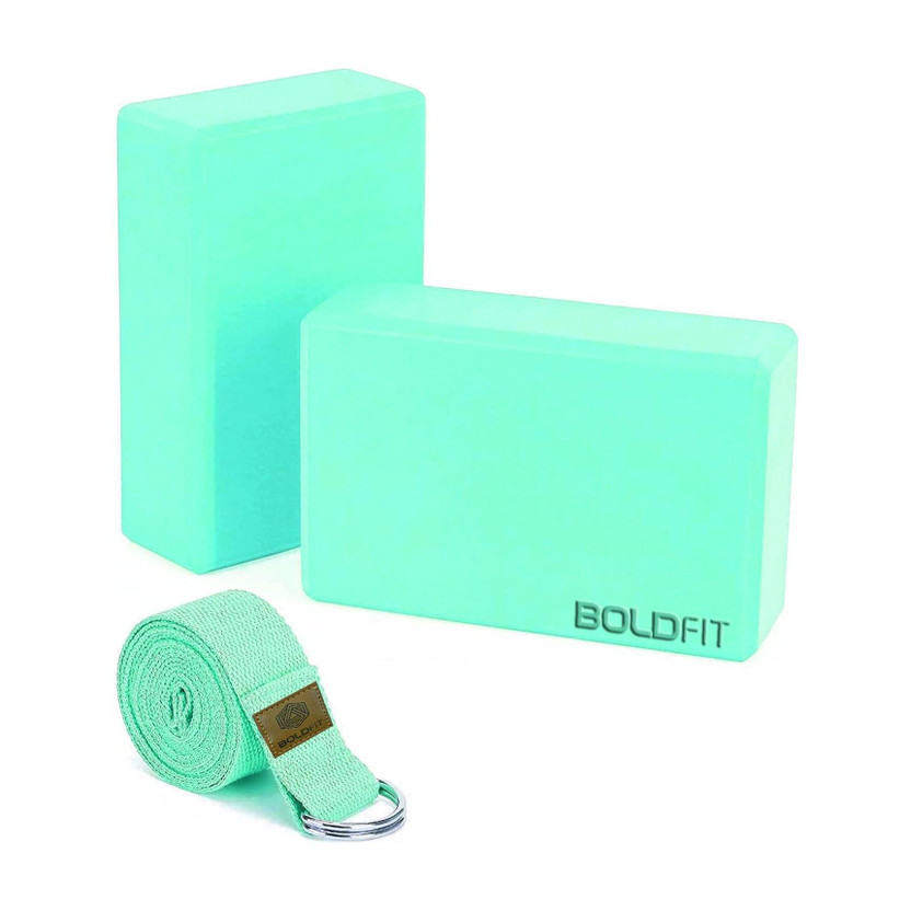 BOLDFIT Yoga Blocks Yoga Brick Gym Exercise Eva Foam Yoga Blocks Yoga Foam Block Yoga Blocks(Green Pack of 2)