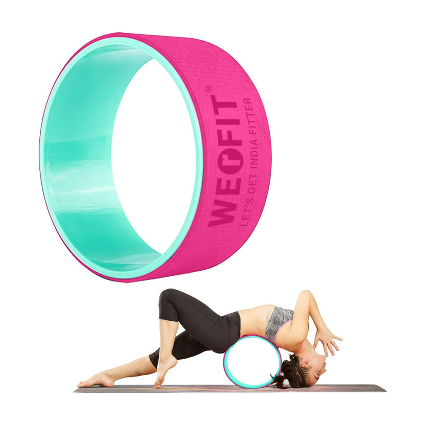 WErFIT Yoga Wheel Roller for Back Bends, Hip, Chest & Spine Exercise 6mm Thick TPE Foam Yoga Blocks(Pink Pack of 1)