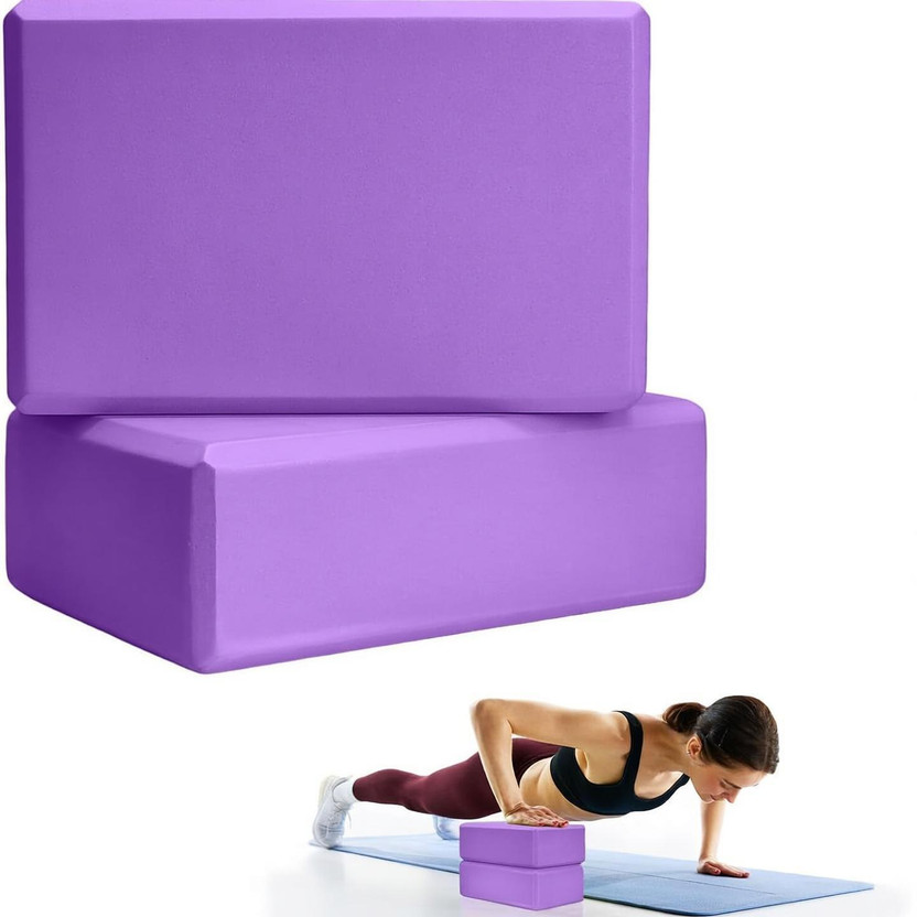 Snehmurti Yoga Blocks Yoga Brick Gym Exercise Eva Foam Yoga Blocks Yoga Blocks(Purple Pack of 2)