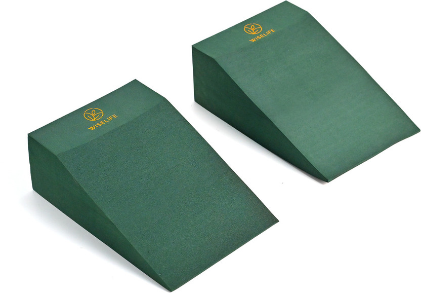 Wiselife Yoga Foam Wedge Blocks, Non-Slip block for Squats, Support,Lower Leg,Yoga Props Yoga Blocks(Green Pack of 2)