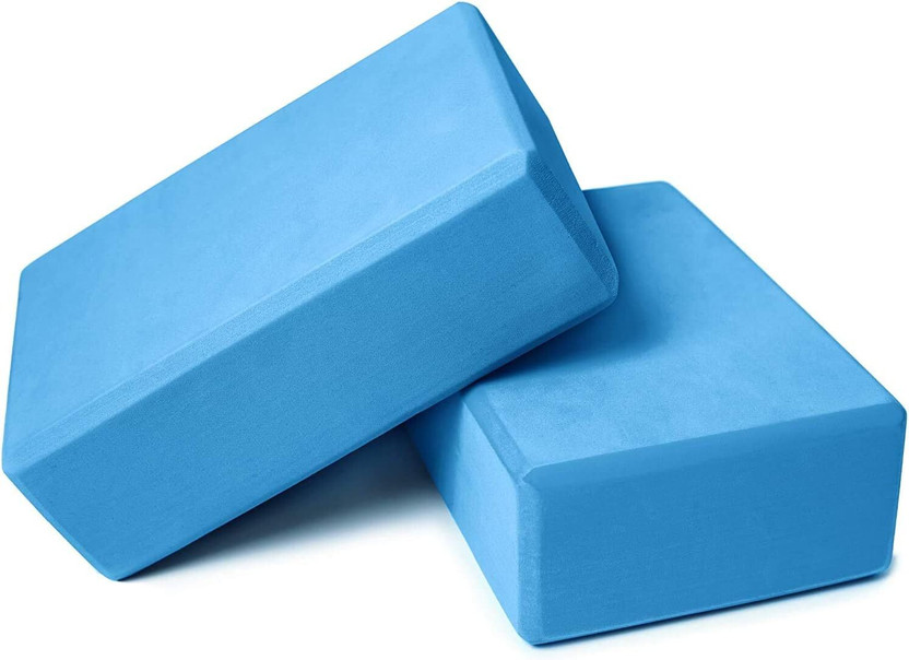 Sahjanand Yoga Blocks High-Density Foam Set of 2 | Non-Slip Yoga & Pilates Exercise Yoga Blocks(Blue Pack of 2)