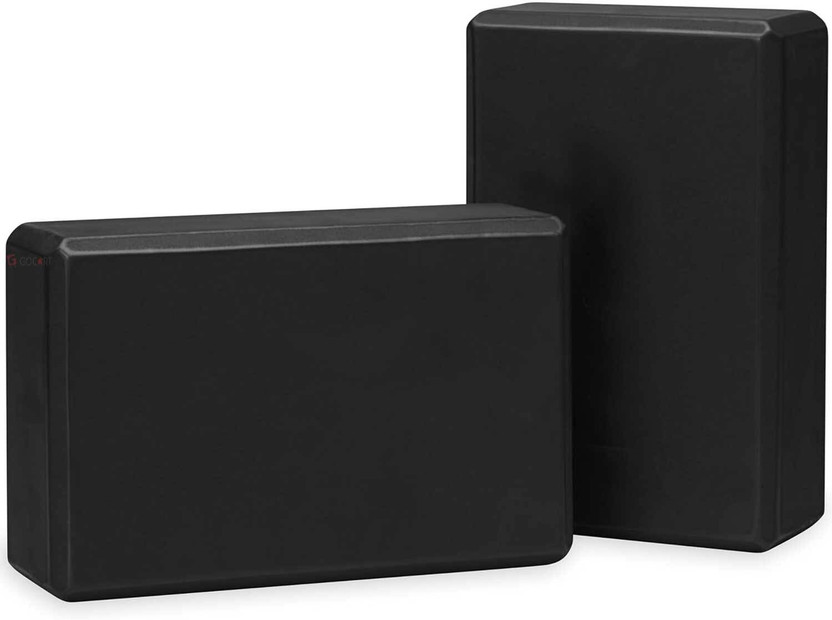 GOCART Yoga Brick Stretching Exercise Home Gym Sports Fitness Workout Pilates Brick Yoga Blocks(Black Pack of 2)