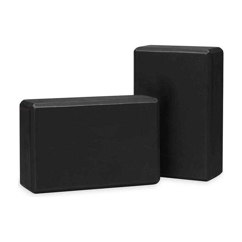 GOCART Yoga Brick Stretching Exercise Home Gym Sports Fitness Workout Pilates Brick Yoga Blocks(Black Pack of 2)