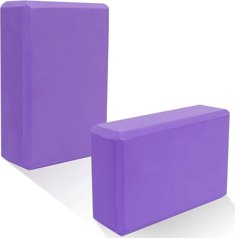 BRAVIK Soft Surface for Balance, Support & Performance Yoga Blocks Yoga Blocks(Purple Pack of 2)