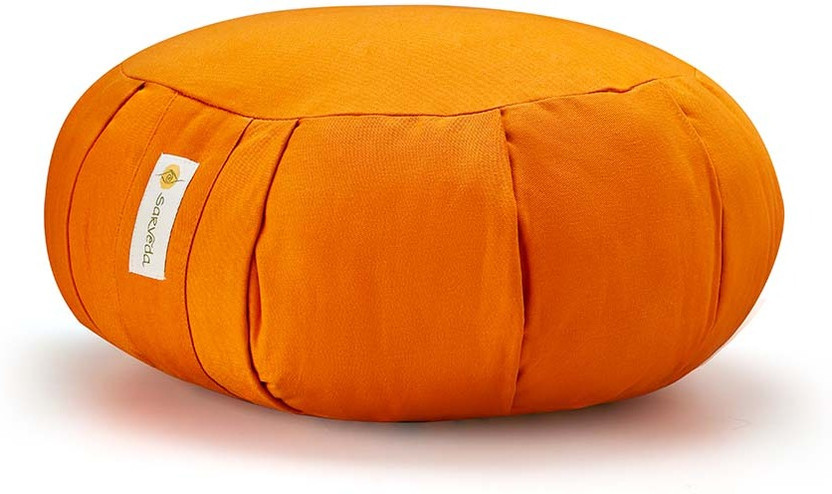 Sarveda Round Zafu Meditation Cushion Yoga Blocks(Orange Pack of 1)