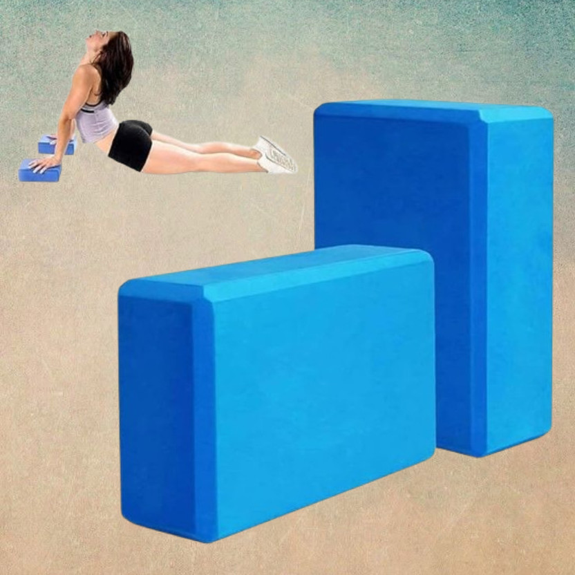 KUMIJASHI Non Slip EVA Yoga Support Brick for Home Practice and Mobility Yoga Blocks(Blue Pack of 2)