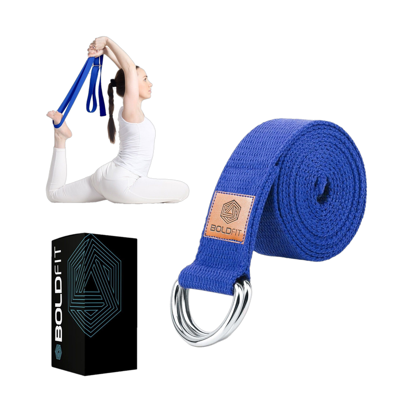 BOLDFIT BOLDFIT Yoga Belt For Women & Men For Stretching Yoga Strap For Exercise & Workout Mat Cotton Yoga Strap(Blue) - Flipkart Deal