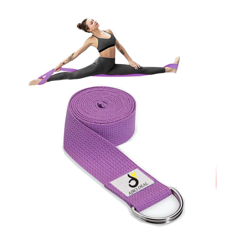 AJRO DEAL Yoga Strap & Stretching Belt | Pilates, Therapy, Dance, Gymnastics & Flexibility Polyester, Cotton Yoga Strap(Purple)