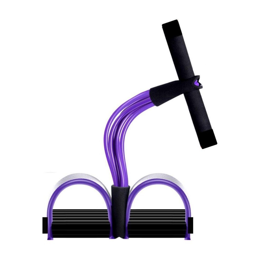 Connectwide 4-Tube Excercise Pedal Pull Reducer - Resistance Band Yoga Sports Equipment Silicone Yoga Strap(Purple)