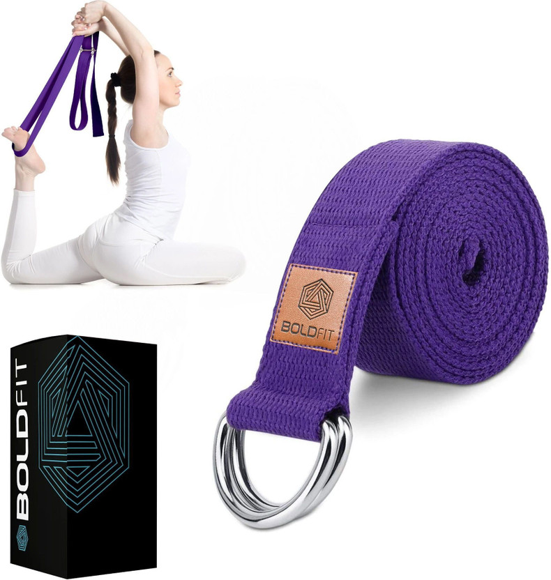 BOLDFIT Yoga Belt For Women & Men For Stretching Yoga Strap For Exercise & Workout Mat Cotton Yoga Strap(Purple)