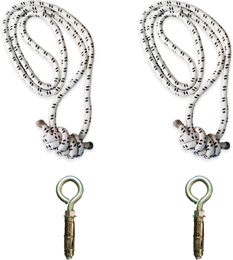 streetup india Iyengar Yoga Wall Rope 10FT with Fastener Cotton Yoga Strap(White)