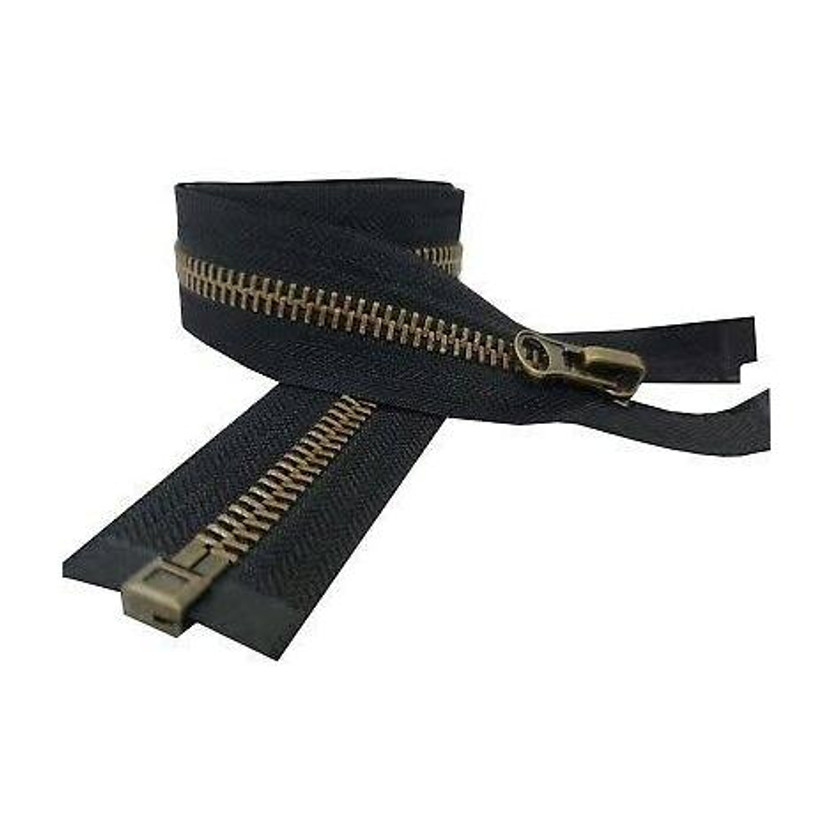 nts Tuff Brass Antique Zipper 30 Inches Open Endedr, Black Antique Zipper Black Brass Open-ended Zipper