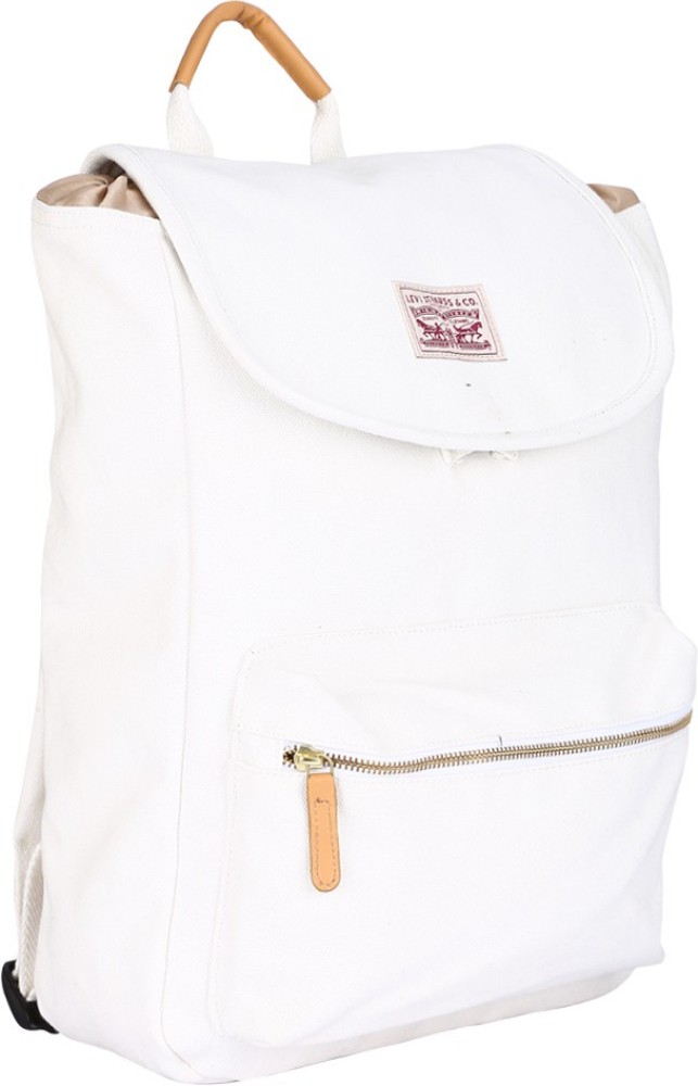 white canvas zipper bag White