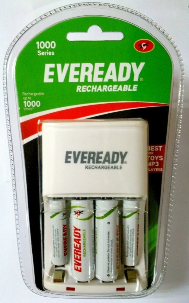 EVEREADY Mobile 1000 Series AA+AAA NiMH Combo (with 4 Rechargeable batteries  ) Charger - EVEREADY : 