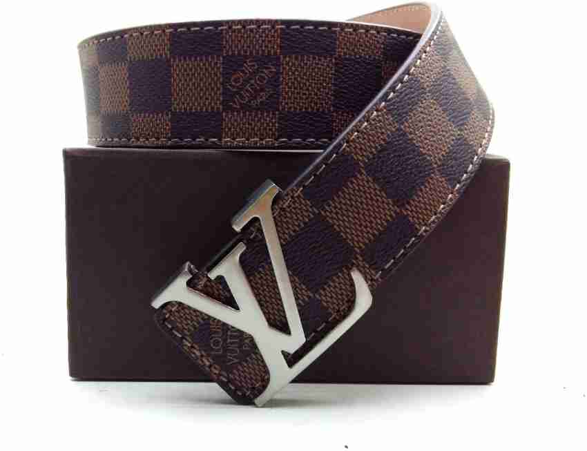 LV Men & Women Party Brown Artificial Leather Belt Brown - Price in India