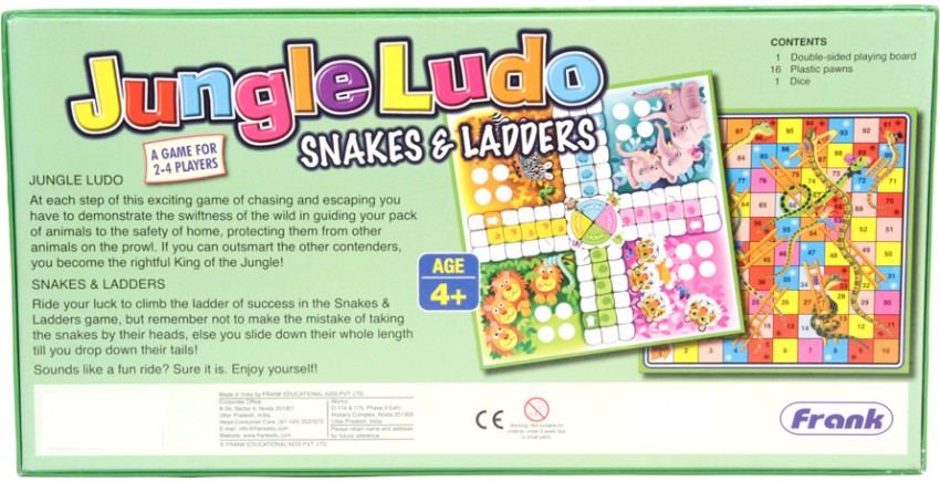 Frank Jungle Ludo And Snakes & Ladders Board Game For 4 Year Old