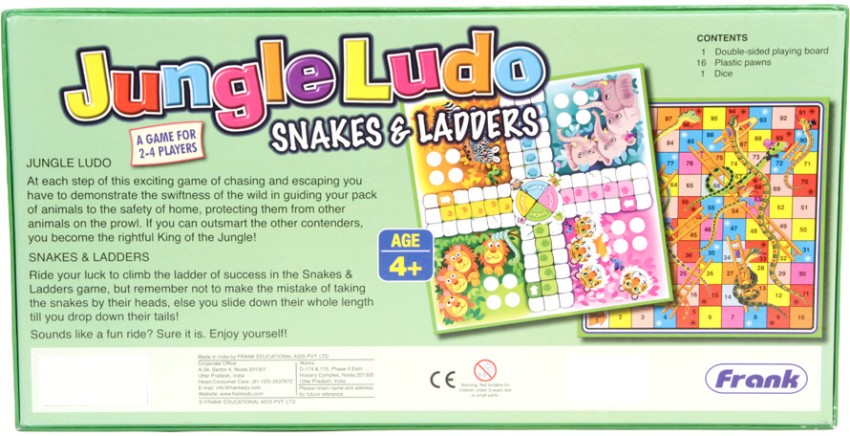 Frank Jungle Ludo And Snakes & Ladders Board Game For 4 Year Old Kids And  Above