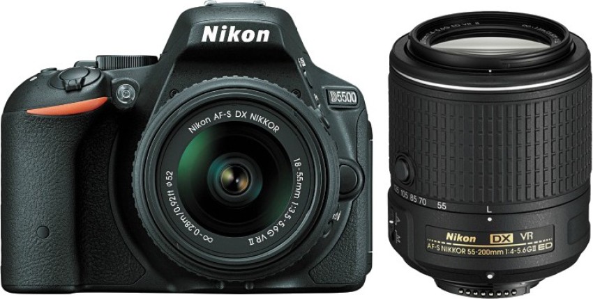 NIKON D5500 DSLR Camera Body with Dual Lens: AF-P 18-55mm VR + AF