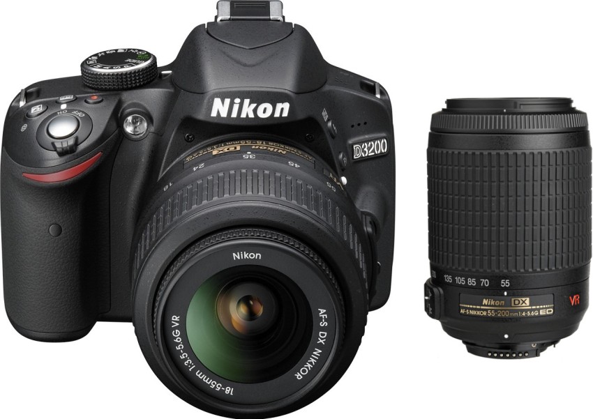 Vellykket web Mange Buy NIKON D3200 with (AF-S 18-55 mm VRII + AF-S 55-200 mm VR Kit) DSLR  Camera Online at best Prices In India - Flipkart.com