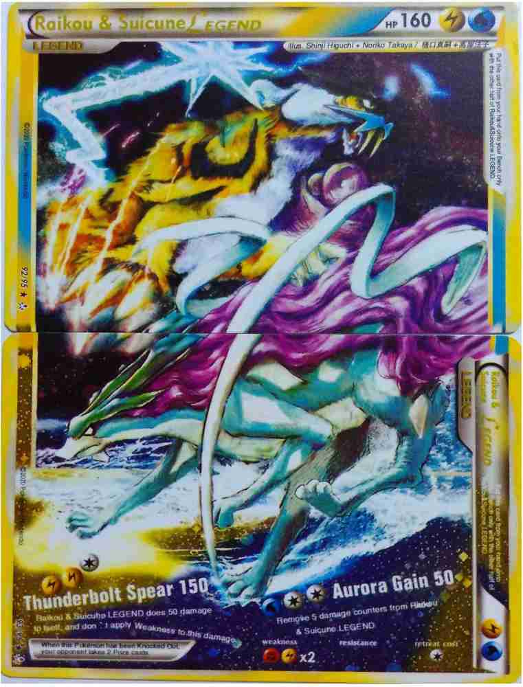 Raikou & Suicune LEGEND  Rare pokemon cards, Pokemon cards for