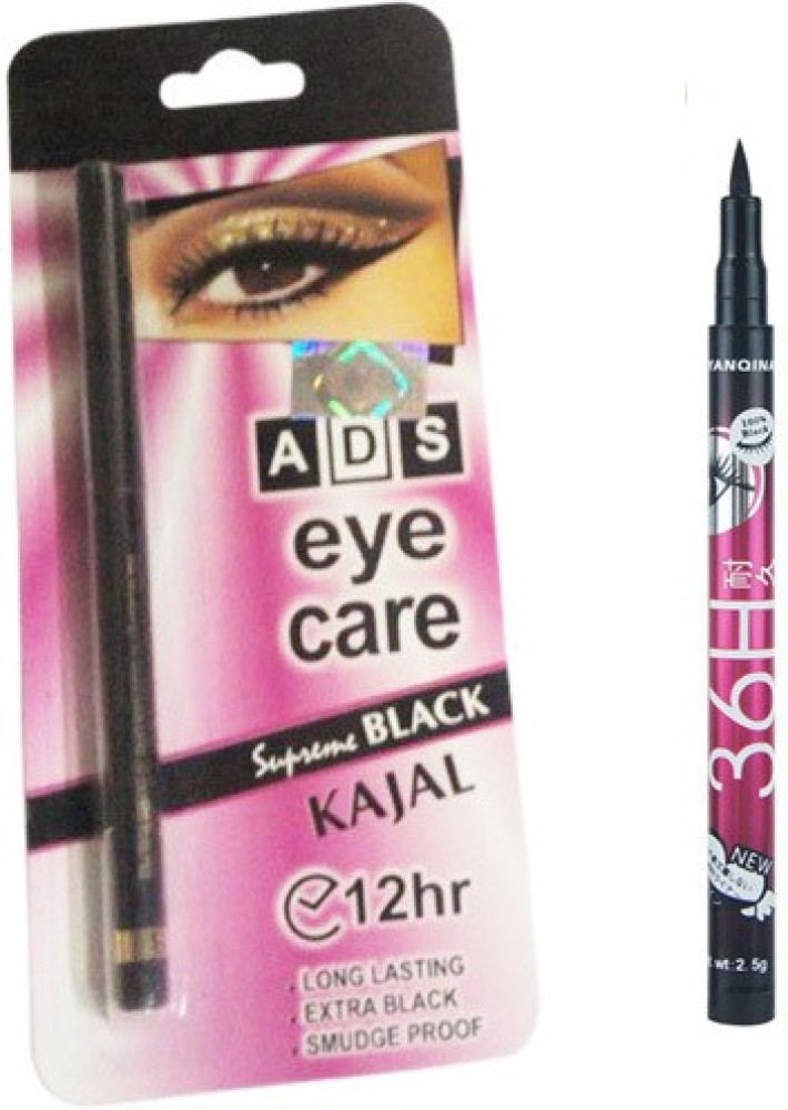 Buy ADS Eye Care Kajal With Sketch Pen Eye LinerBlack Set Of 12Matte  Finish Online at Low Prices in India  Amazonin