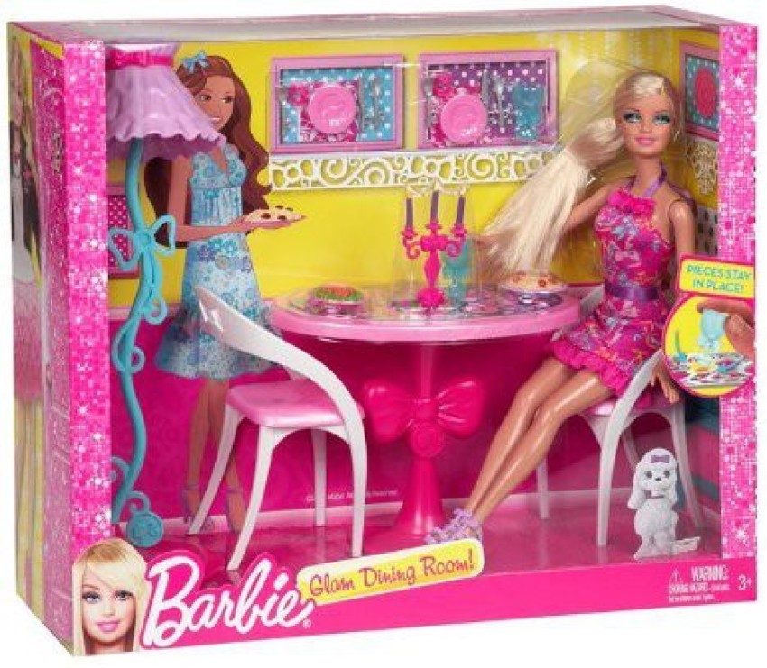 Glam Dining Room Furniture and Doll Set . shop for BARBIE