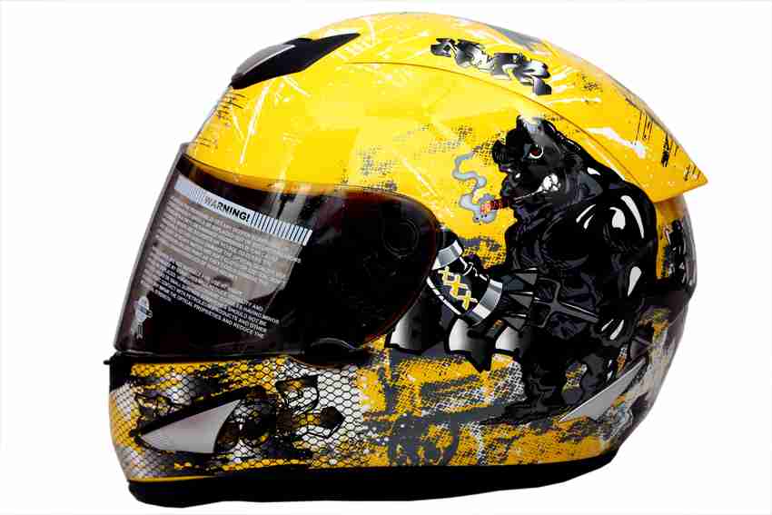 yellow and black motocross helmet