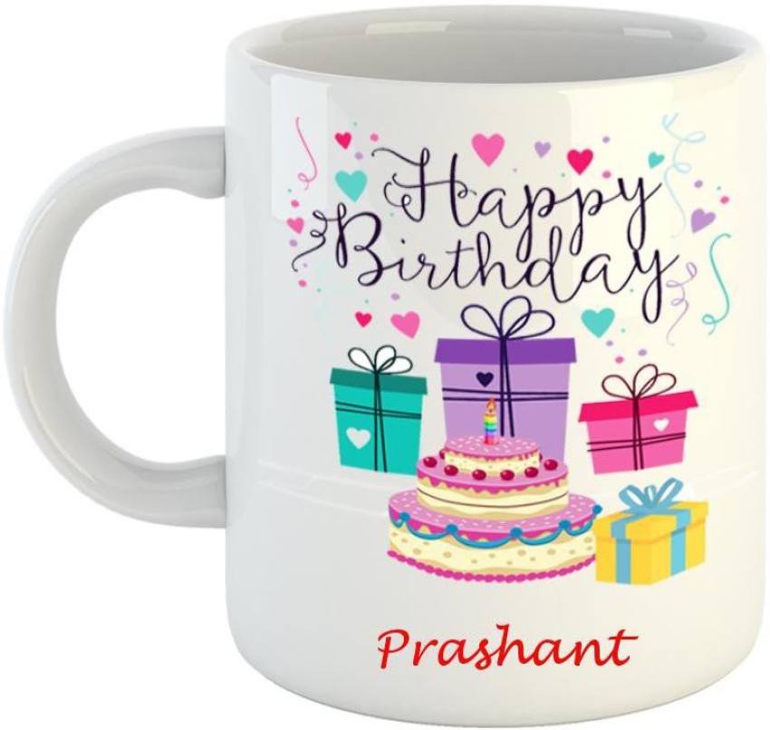 Happy Birthday Prashant Cake Candle  Greet Name