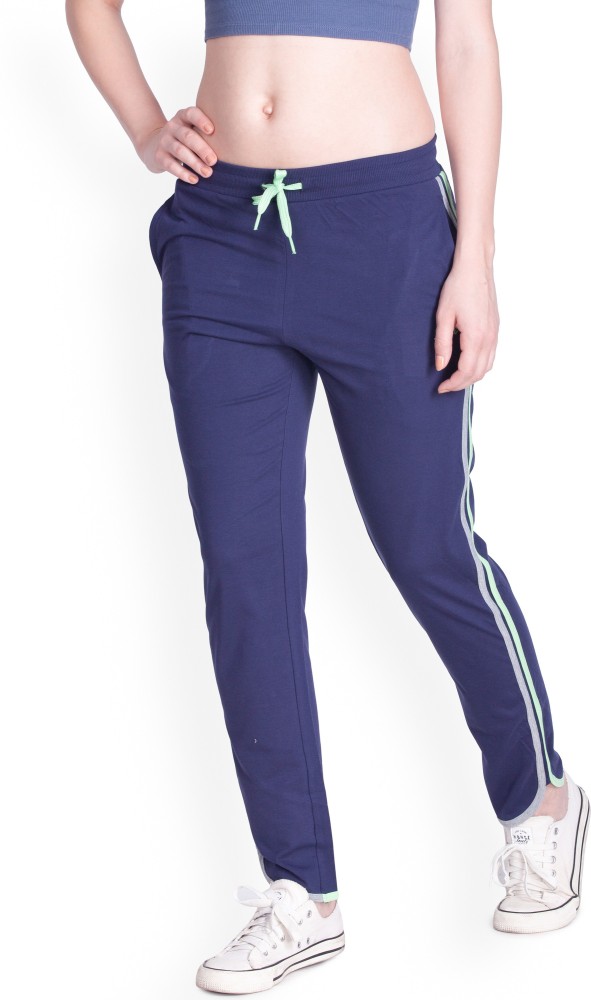 Lovable Cotton Gym Wear Dark Blue Track Pants For Ladies 41 OFF