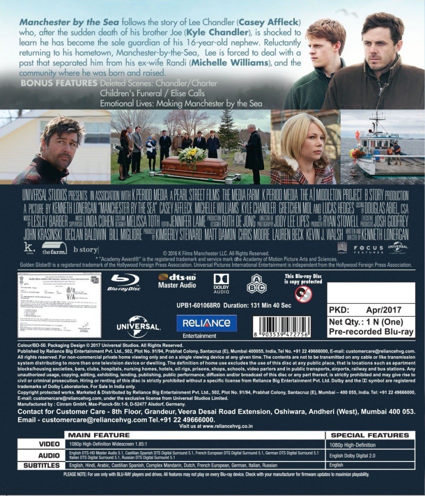  Manchester By The Sea [Blu-ray + DVD + Digital