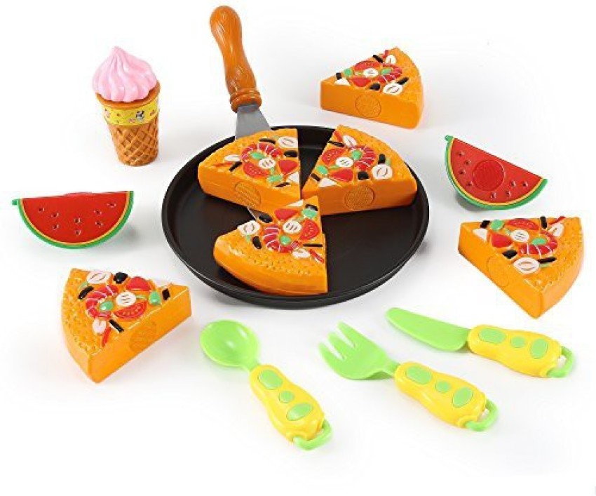 Pizza Playset with Watermelon, Icecream and Utensils - Kids