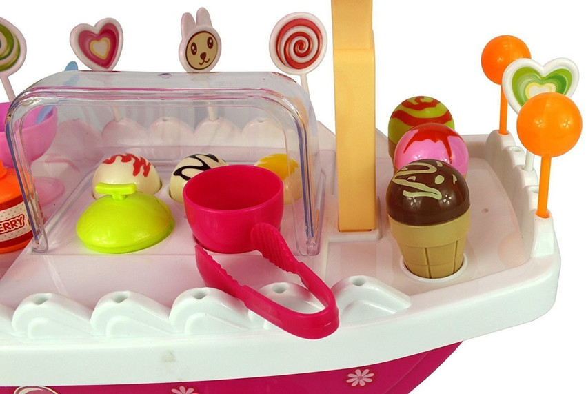 Kids Ice Cream Cart Food Set Kitchen Plays Songs Interactive Toy