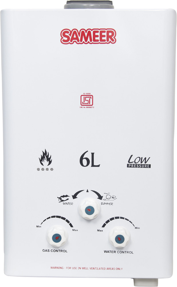 Sameer 6 L Gas Water Geyser (Gas Geyser, White) Price in India - Buy Sameer  6 L Gas Water Geyser (Gas Geyser, White) online at Flipkart.com