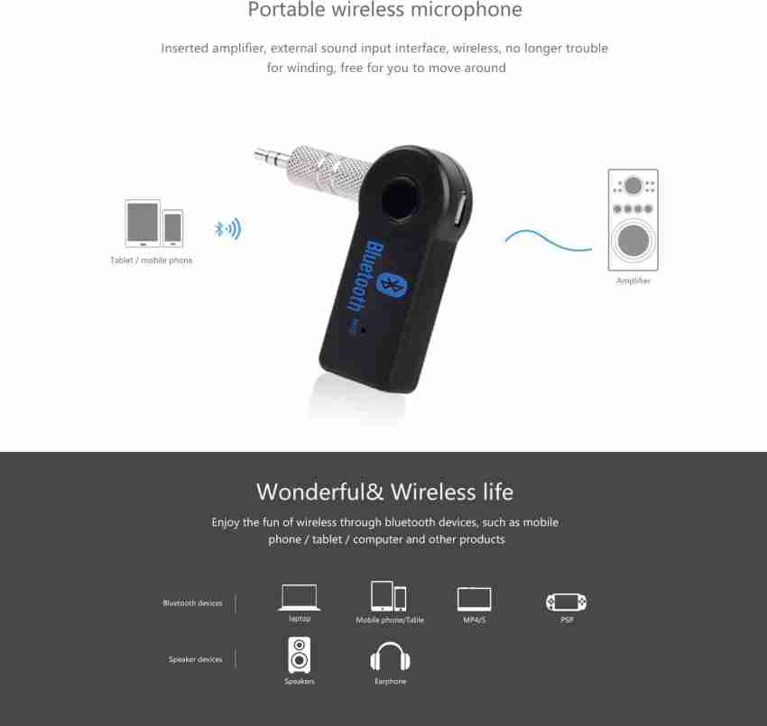 Voltegic 3.5mm Wireless 3.0 Stereo Music Audio Handsfree Receiver Adapter  Dongle for Car AUX Mic Speaker BT-Mic-006 Bluetooth