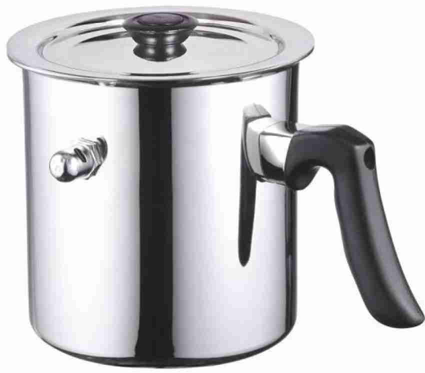 PRABHA by Prabha Heavy Gauge- Encapsulated Base Stainless Steel Milk Pot  Milk Boiler 1.8L And 14cm Diameter Pot 14 cm diameter 1.8 L capacity with  Lid