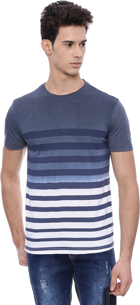 Buy Navy blue DEEZENO Striped Men Round 