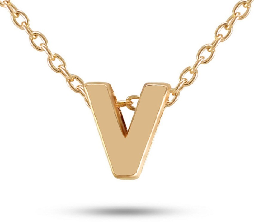 Hip Hop V S Letter Pendant Necklace Gold/silver Color Plated Micro