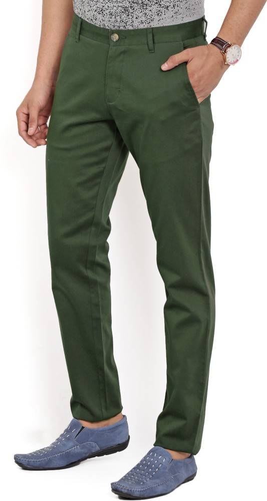Buy Men Green Solid Carrot Fit Casual Trousers Online  779628  Peter  England