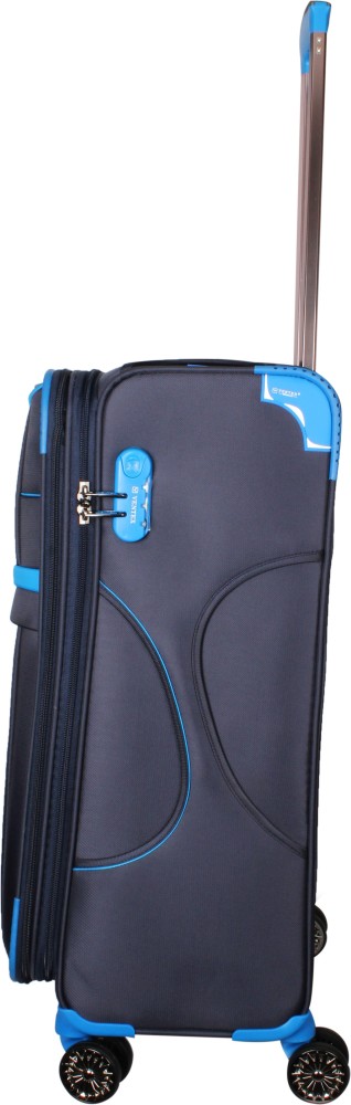 Buy Ventex Germany American Rider Printed Trolley Set of 3 AntiTheft  Zipper 8W Hard Body Luggage Set TSA Lock Security CabinMediummLarge  Blue at Amazonin