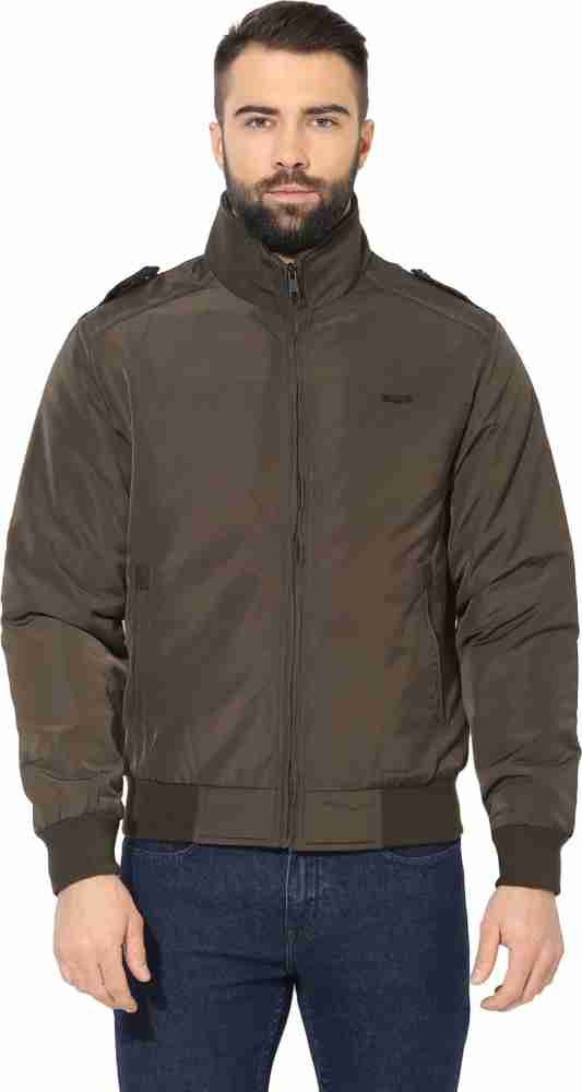 RED TAPE Zip-Front Bomber Jacket For Men (Olive, XXL)