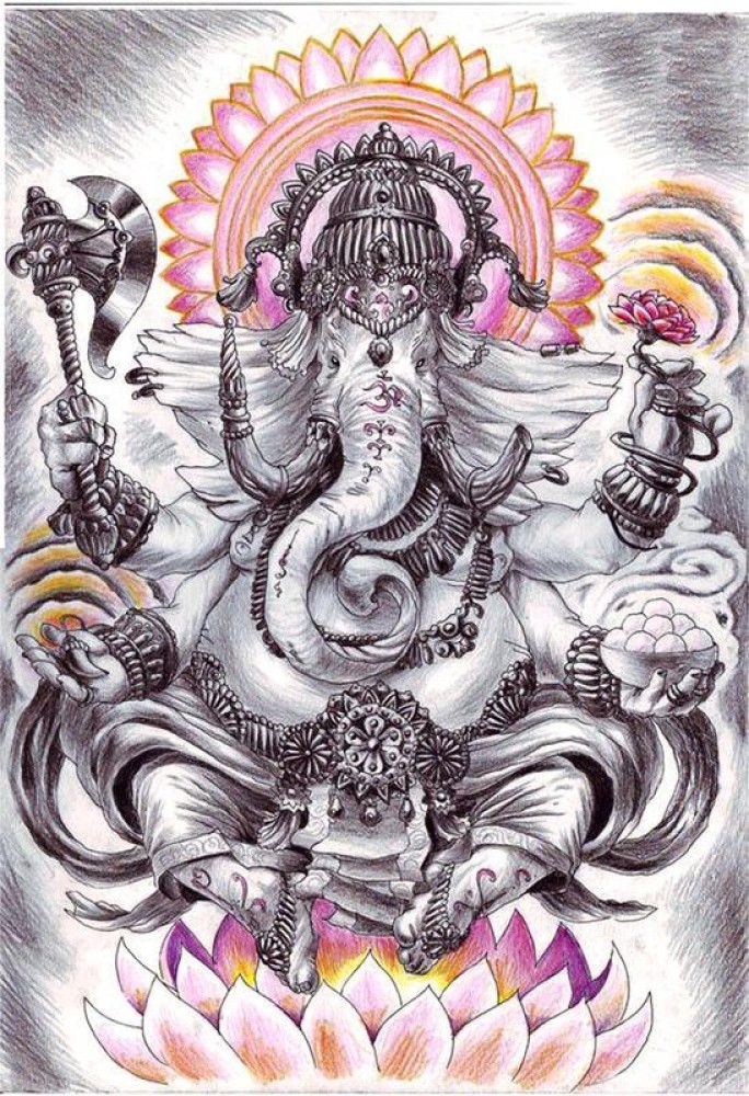 Pencil sketches of lord Ganesha  Samikshas ART book