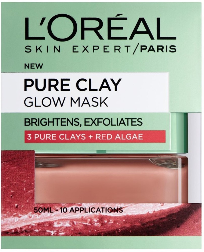 L'Oréal Clay Glow - Price in India, Buy L'Oréal Paris Pure Clay Glow Mask In India, Reviews, Ratings & Features | Flipkart.com