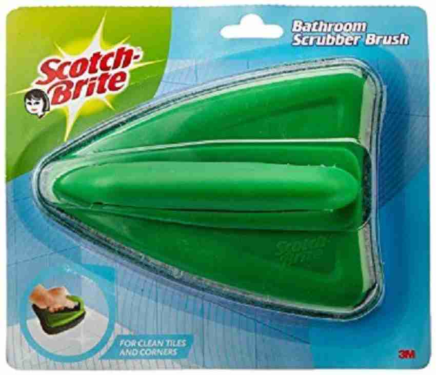 Scotch-Brite Bathroom Brush with abrasive scrubber tile cleaning (Green) 1  PCS