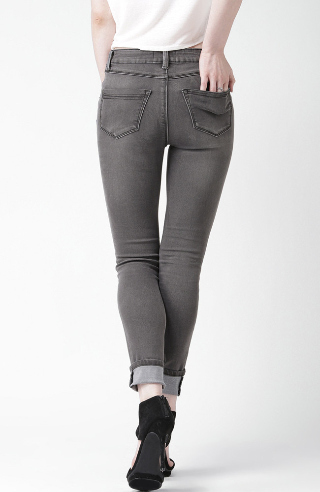 woody walker Slim Women Grey Jeans 