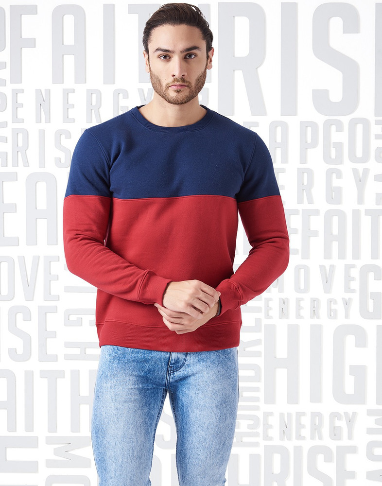 Sleeve Solid Men Sweatshirt 