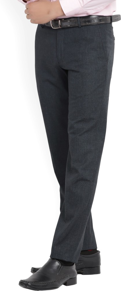 Buy Men Charcoal Slim Fit Solid Formal Trousers online  Looksgudin